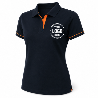 Multicolor Ladies Polo Shirt with DTF Printing