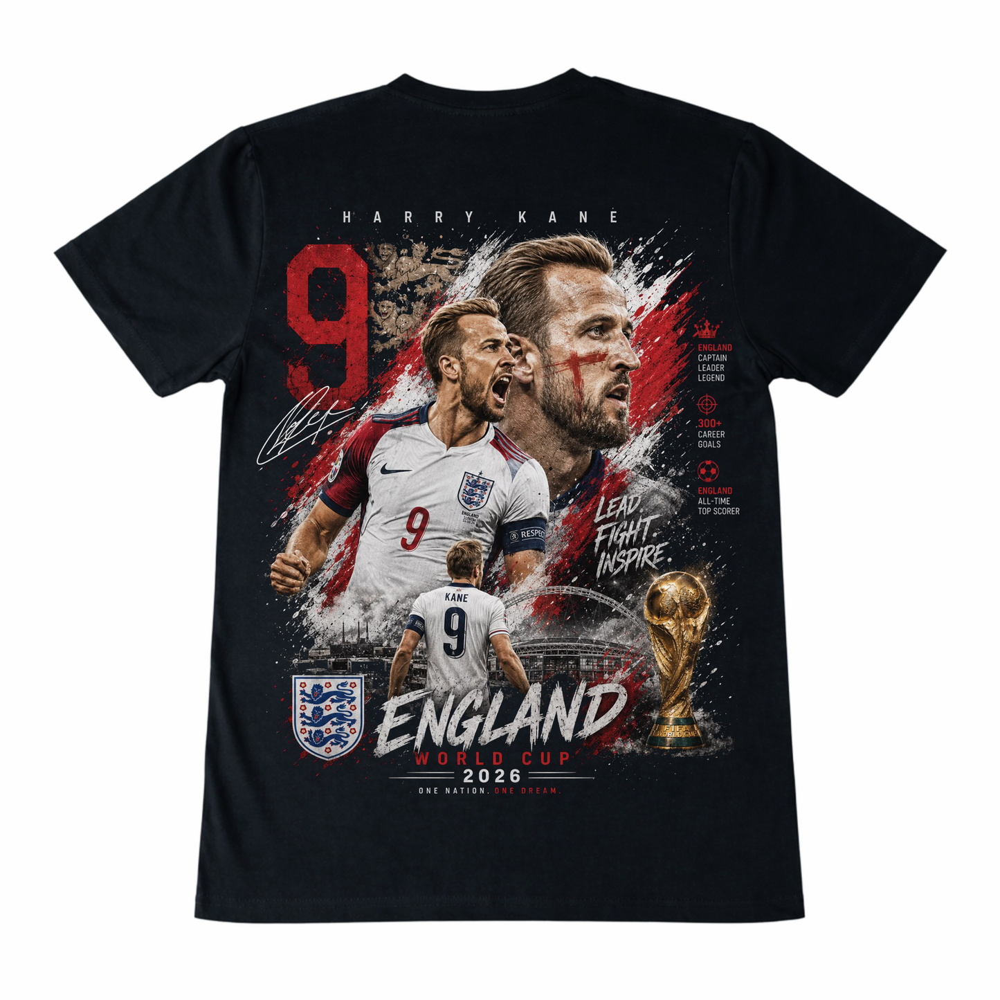 Harry Kane "Lead. Fight. Inspire." Graphic T-Shirt – England Edition