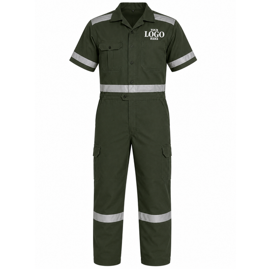 Coverall Short Sleeve (With Reflector) with Embroidery
