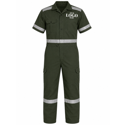 Coverall Short Sleeve (With Reflector) with DTF Print - Twill