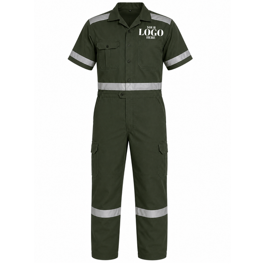 Coverall Short Sleeve (With Reflector) with DTF Print - Twill