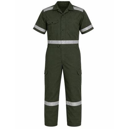 Coverall Short Sleeve (With Reflector) with Embroidery
