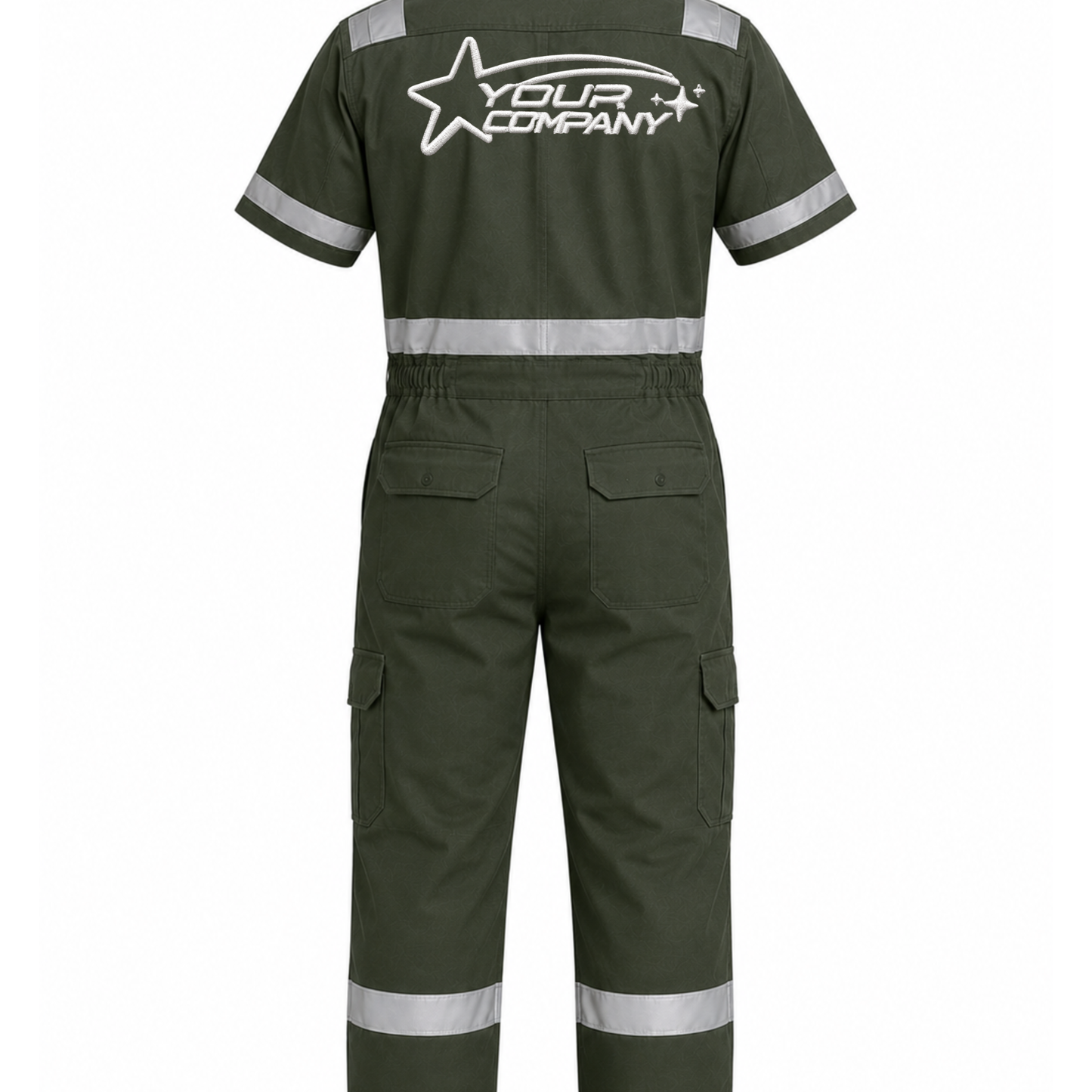 Coverall Short Sleeve (With Reflector) with Embroidery