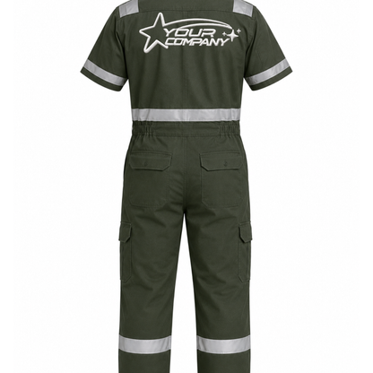 Coverall Short Sleeve (With Reflector) with Embroidery
