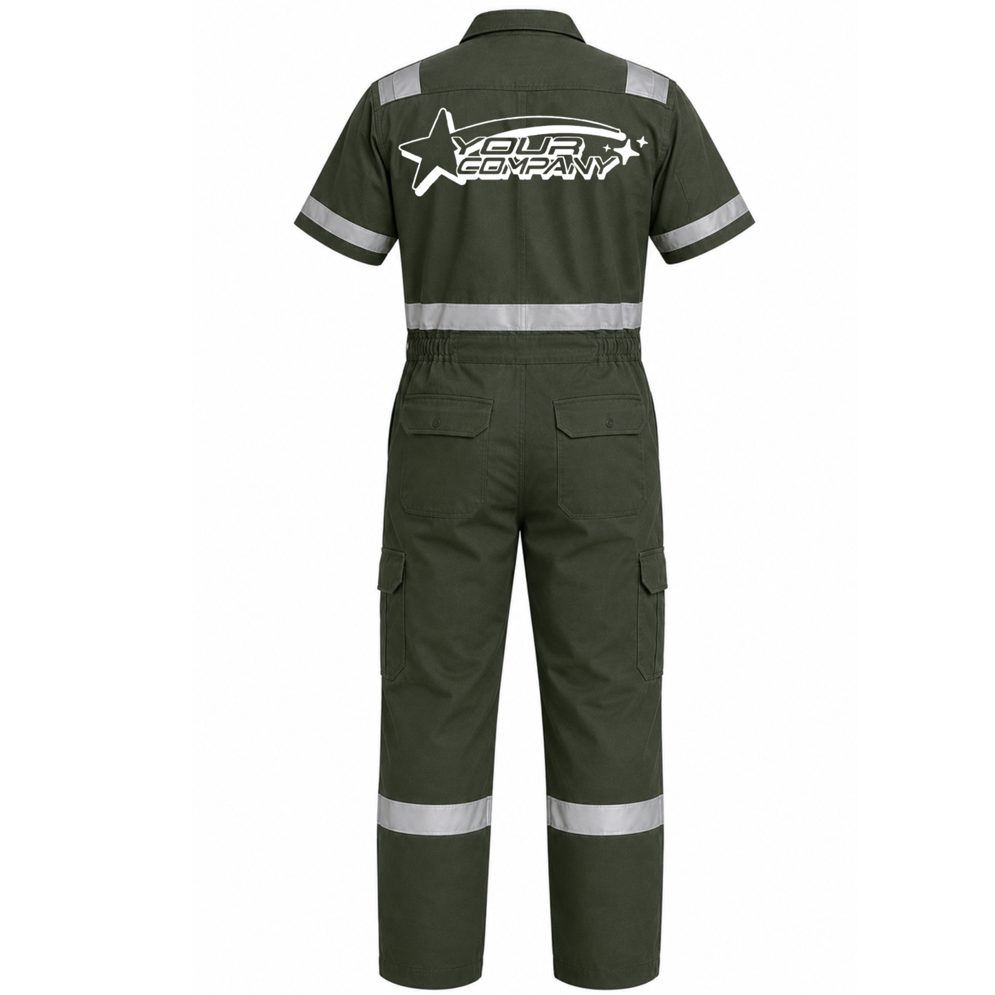 Coverall Short Sleeve (With Reflector) with DTF Print - Twill