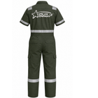 Coverall Short Sleeve (With Reflector) with Embroidery - Twill