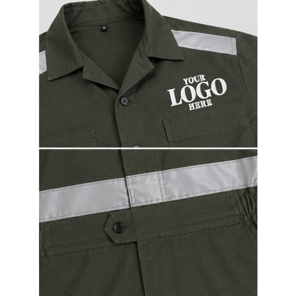 Coverall Short Sleeve (With Reflector) with Embroidery