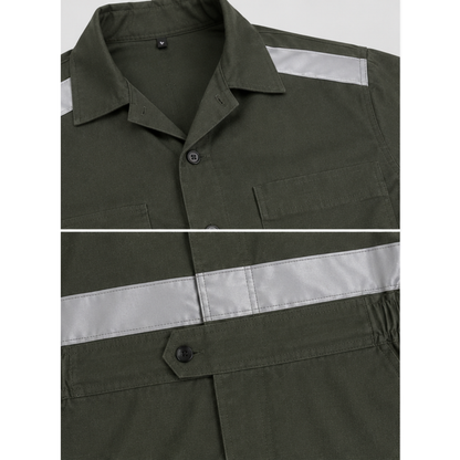 Coverall Short Sleeve (With Reflector) with Embroidery - Twill