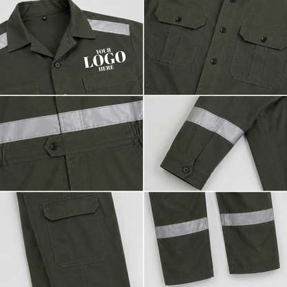 Coverall Long Sleeve (With Reflector) with DTF Print - Twill