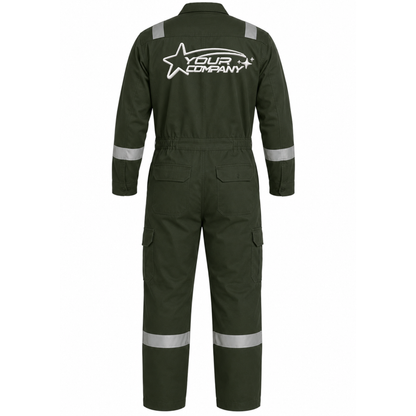 Coverall Long Sleeve (With Reflector) with Embroidery - Twill