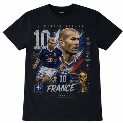 Zinedine Zidane "Le Maestro" Graphic T-Shirt – France Legends Edition