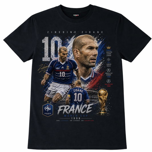 Zinedine Zidane "Le Maestro" Graphic T-Shirt – France Legends Edition