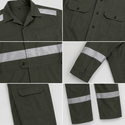Coverall Long Sleeve (With Reflector) with Embroidery