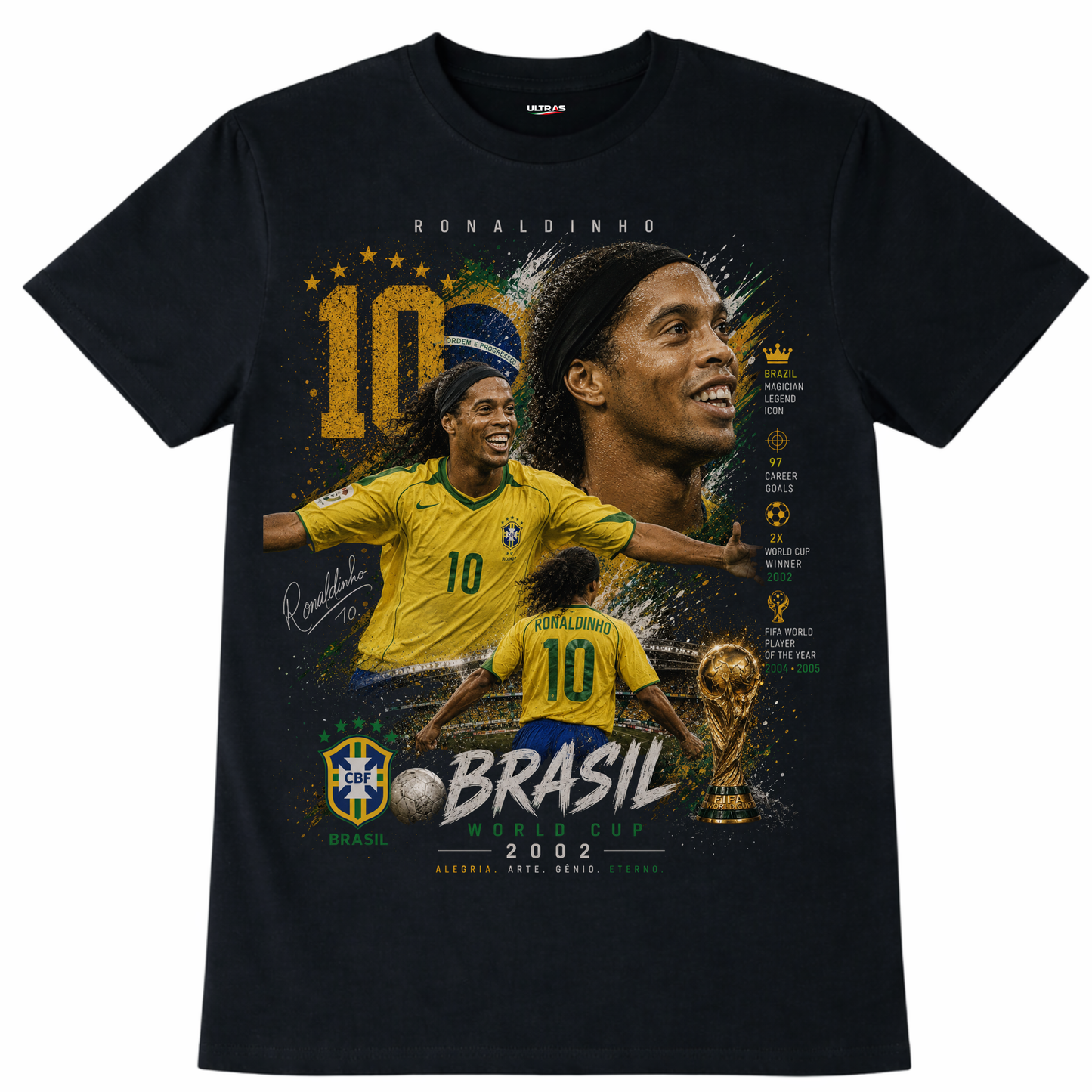 Ronaldinho "The Magician" Graphic T-Shirt – Brazil Legends Edition