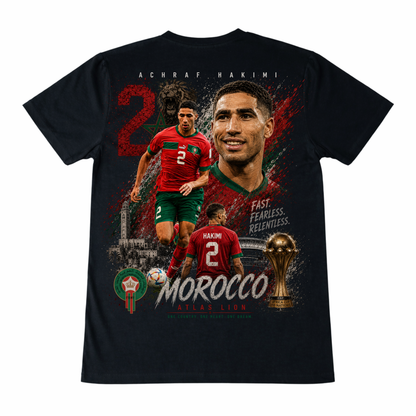 Achraf Hakimi "Fast. Fearless. Relentless." Graphic T-Shirt – Morocco Edition