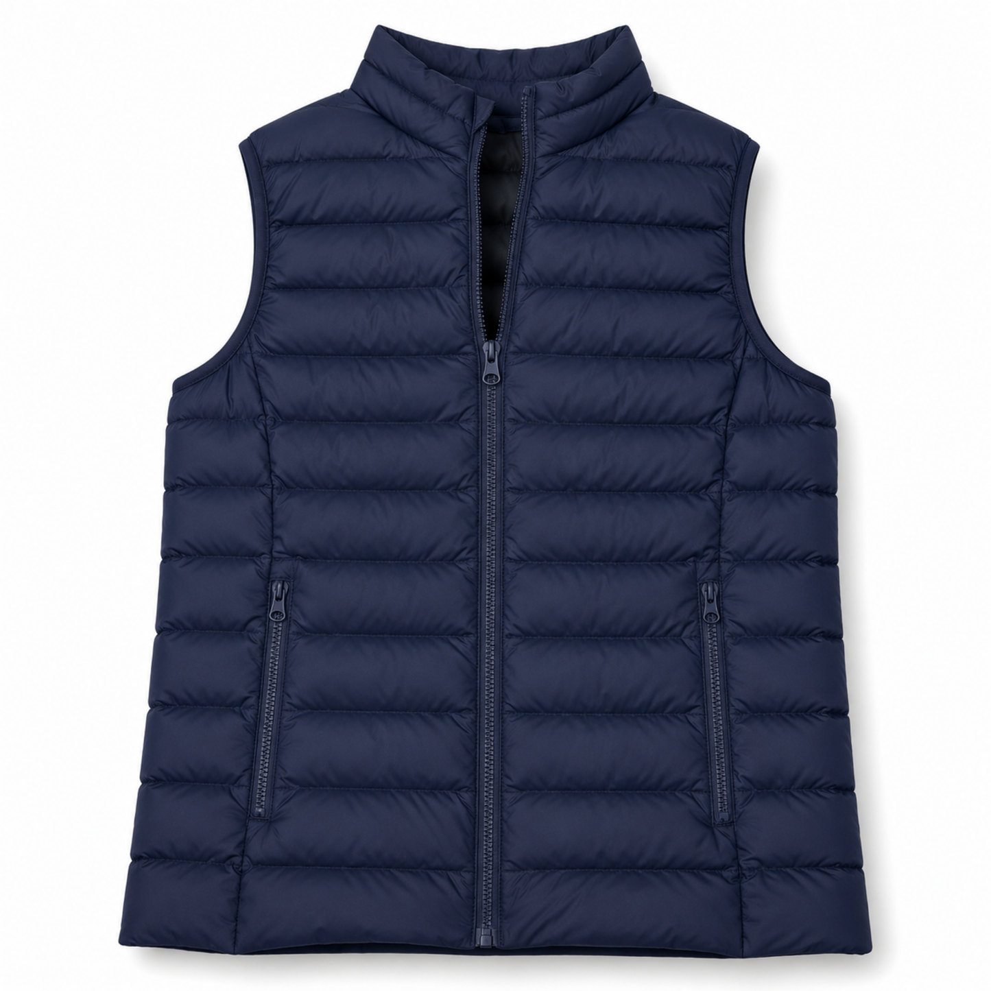 Sleeveless Puffer Jacket with Embroidery
