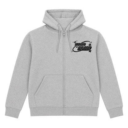 Zip-Up Hoodie with Emboidery