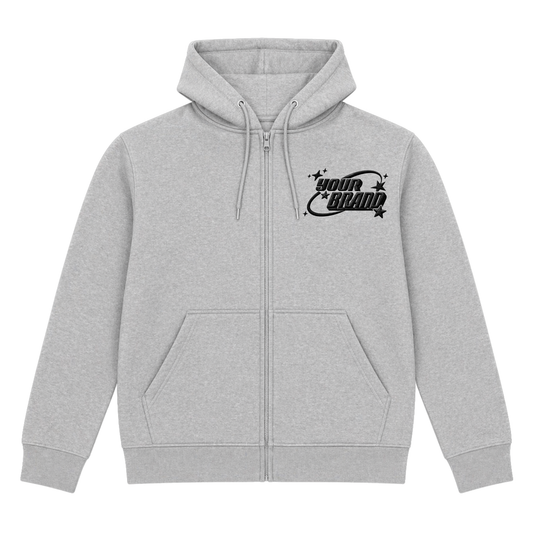 Zip-Up Hoodie with Emboidery