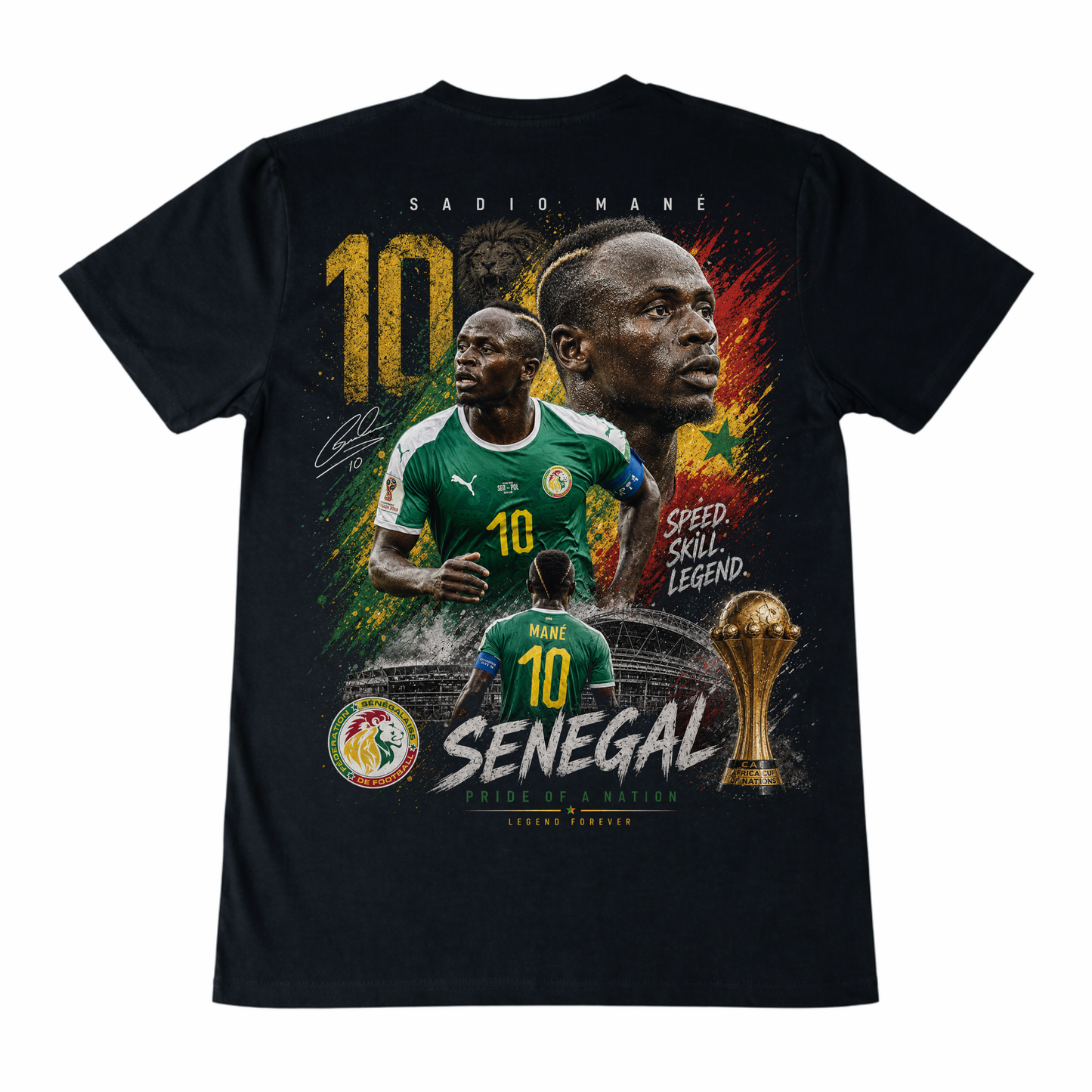 Sadio Mané "Pride of a Nation" Graphic T-Shirt – Senegal Edition