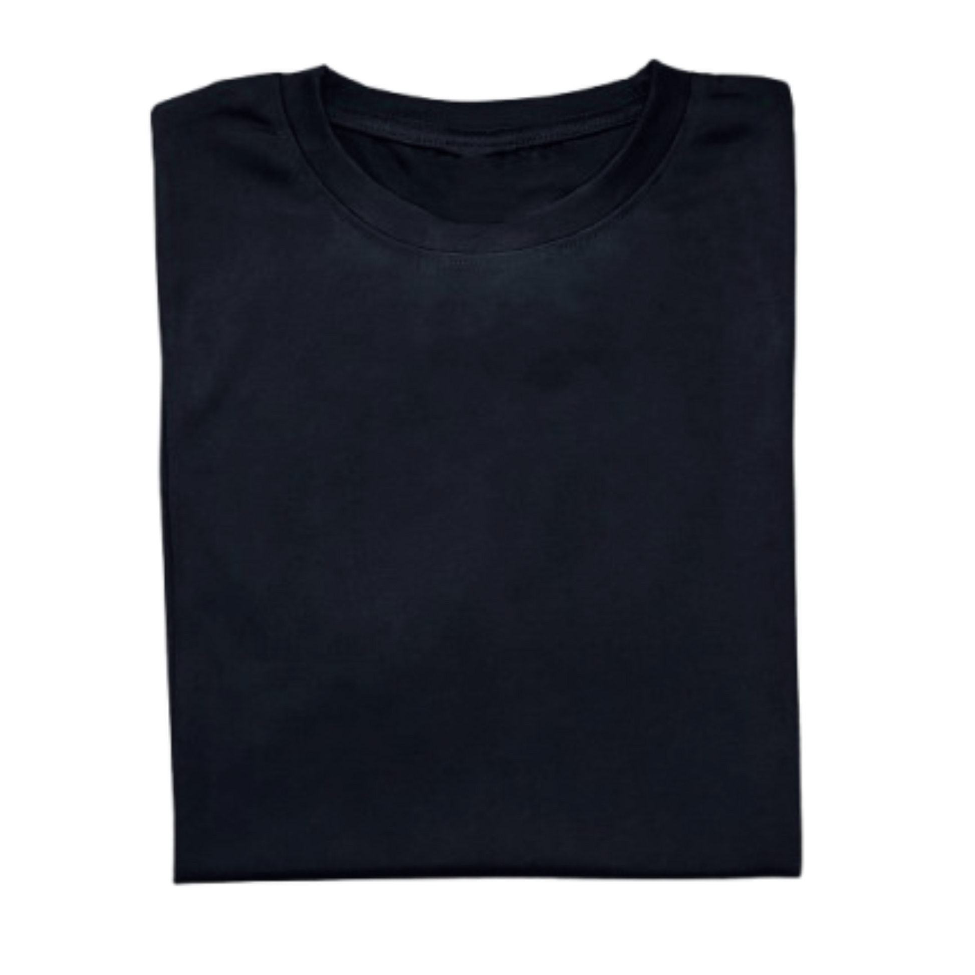 Folded premium black t-shirt on a white background