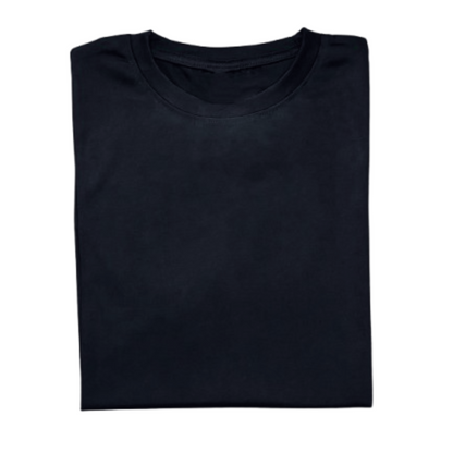 Folded premium black t-shirt on a white background