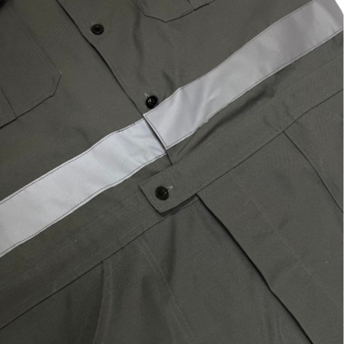 Gray coverall with reflective stripe
