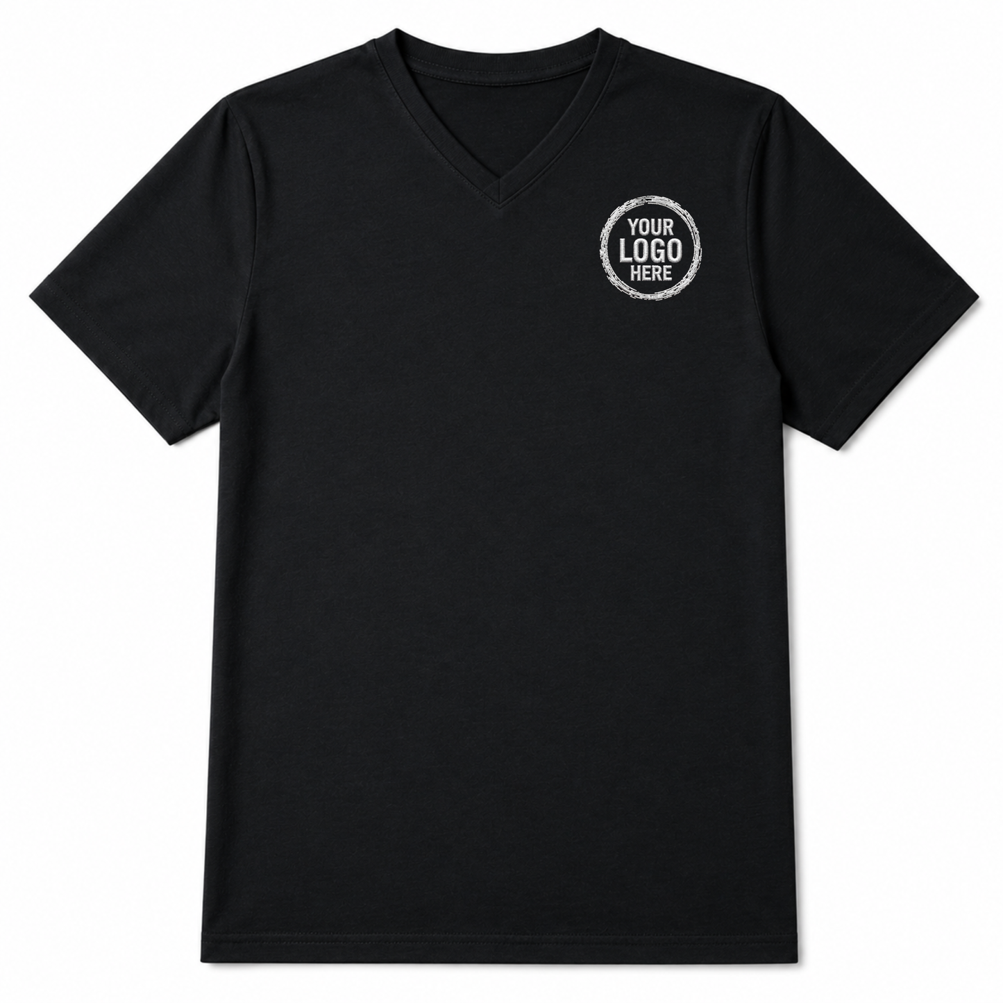 Premium V-Neck T-Shirt with embroidery