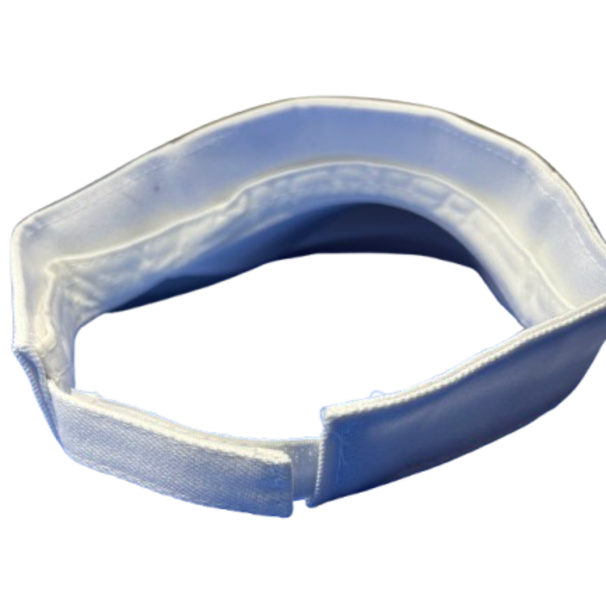 White visor cap inside view with white background