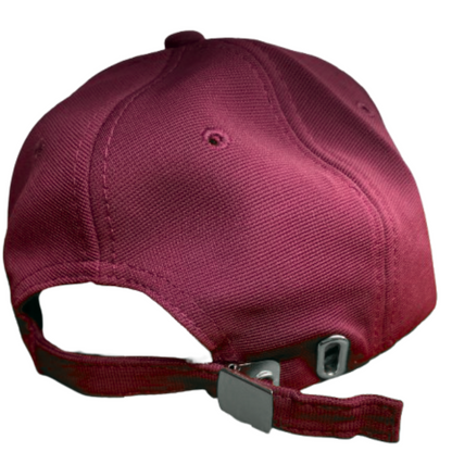 Back view of baseball cap with metal fastening clip showing sizing options – Anza Print Kenya