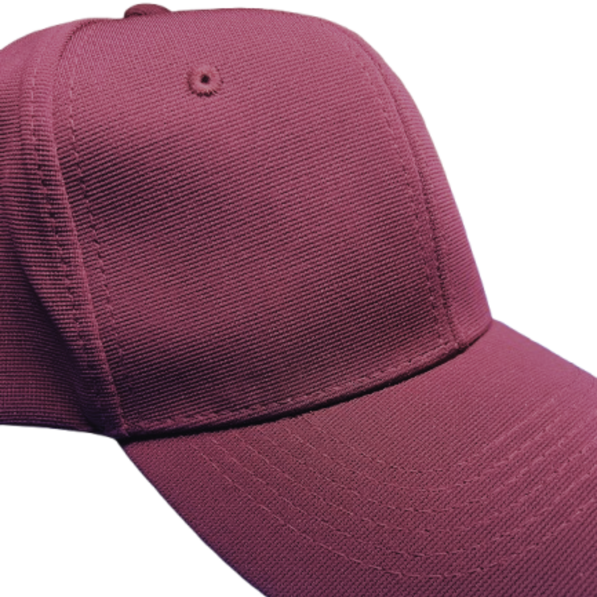 Side view of custom Baseball Cap showing stitching and fit – Anza Print