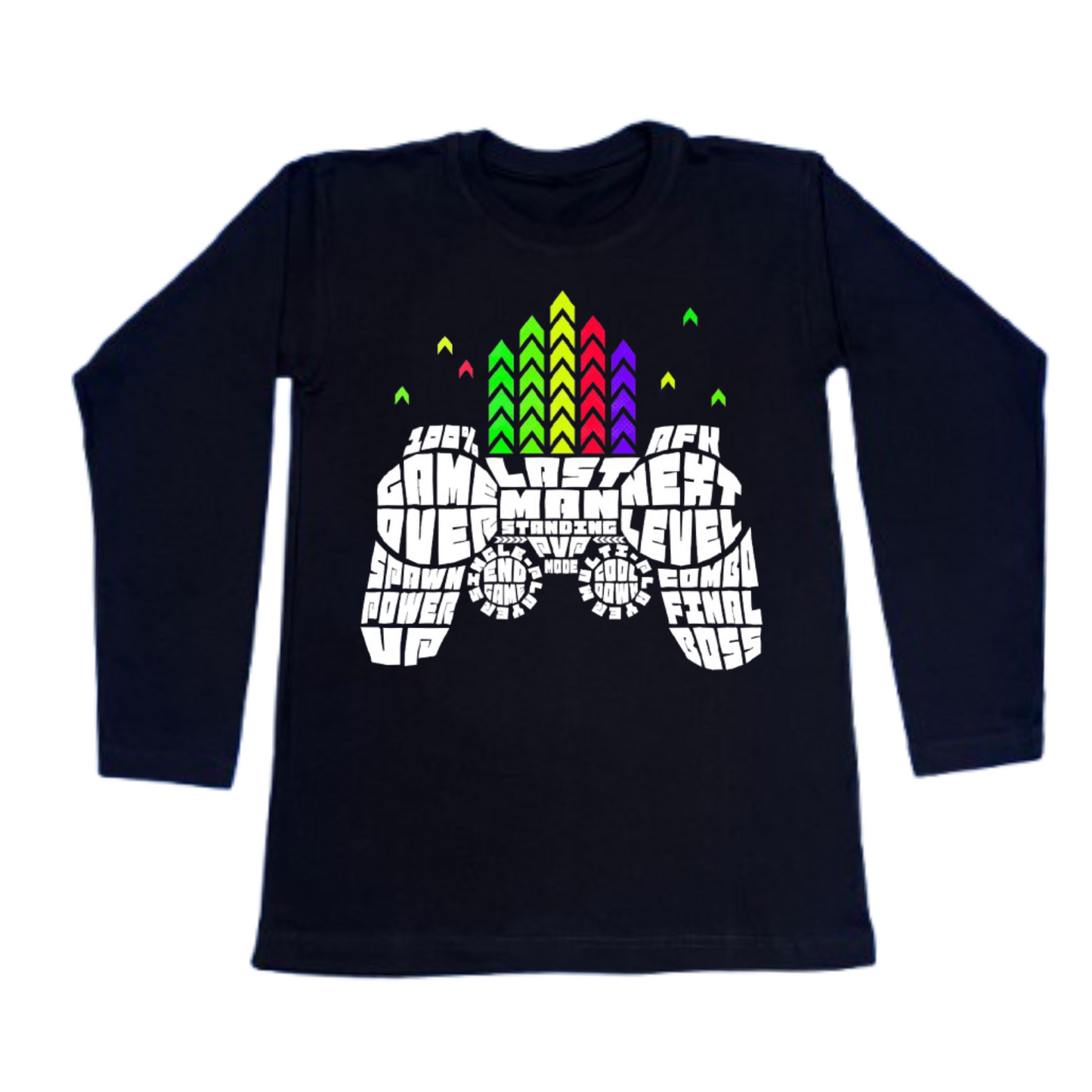 Gaming Longsleeve Gaming T-Shirt with DTF print front view