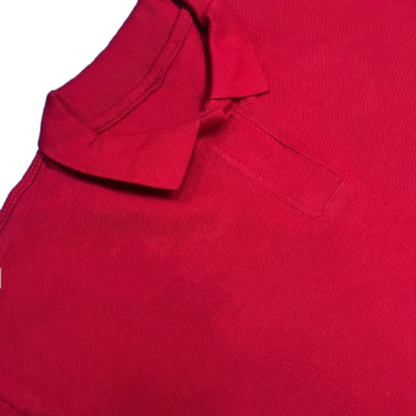 Close-up Ladies Polo Shirt view showing cotton fabric suitable for DTF printing – Anza Print Kenya