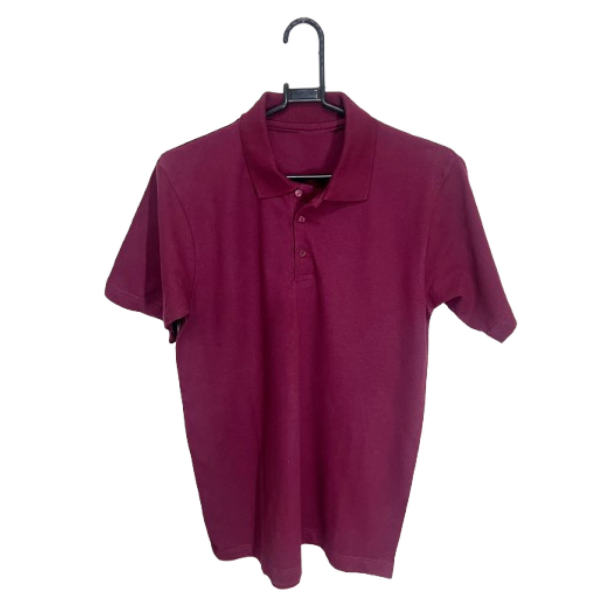 Lightweight Polo Shirt on hanger showing front view, blank and ready for DTF print – Anza Print Kenya