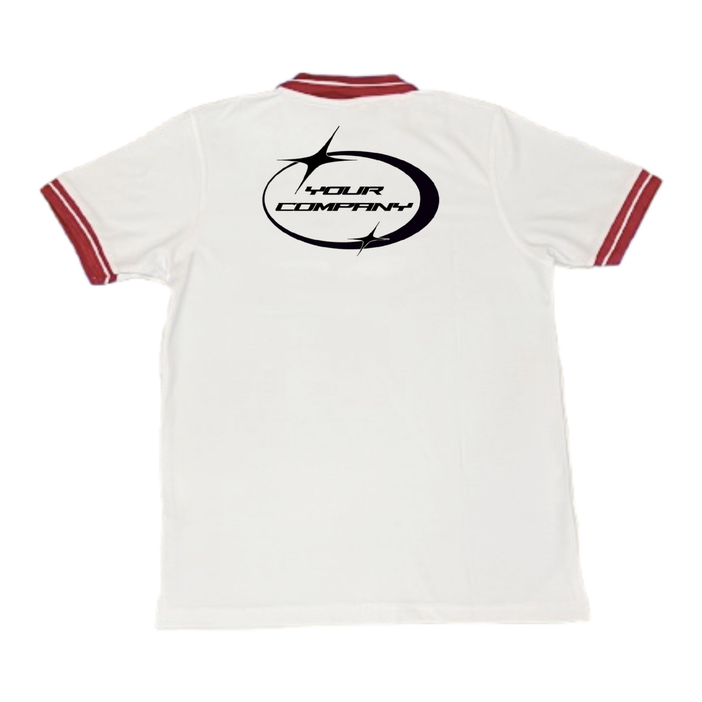 Back view of Multicolor Polo Shirt with DTF print example – Anza Print Kenya