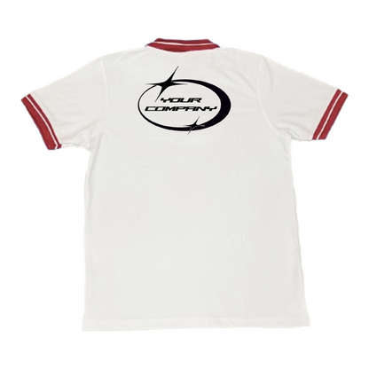 Back view of Multicolor Polo Shirt with DTF print example – Anza Print Kenya