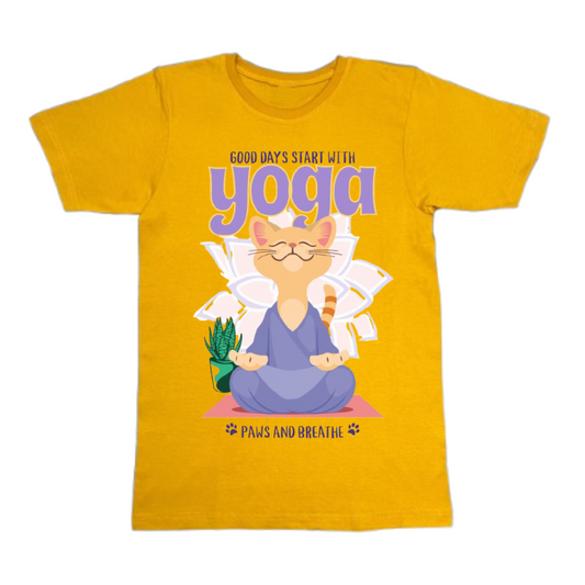 Paws & Breathe Extra Heavy Yoga & Wellness T-Shirt with DTF print front view