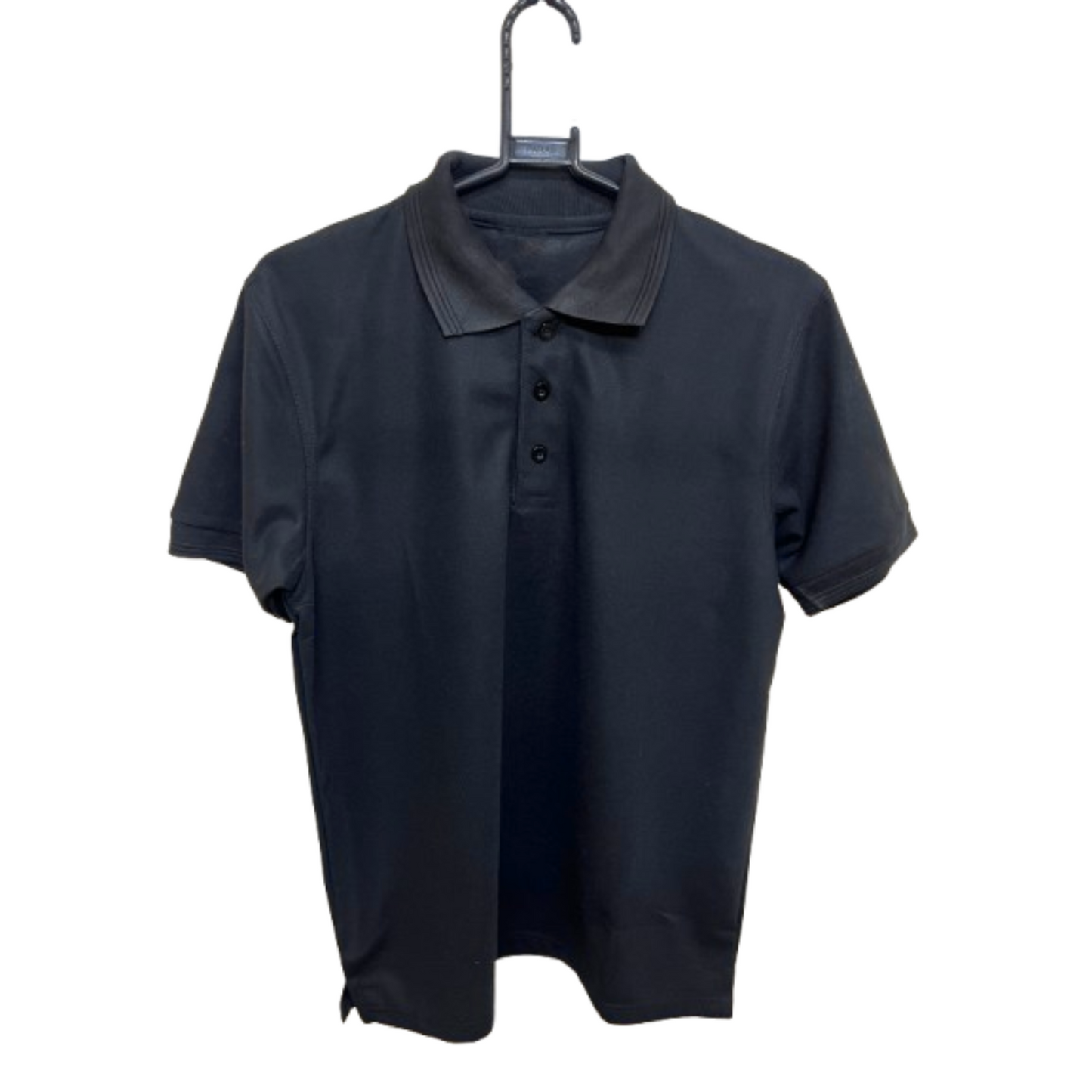 Polo Shirt on hanger showing front view, blank and ready for DTF print – Anza Print Kenya