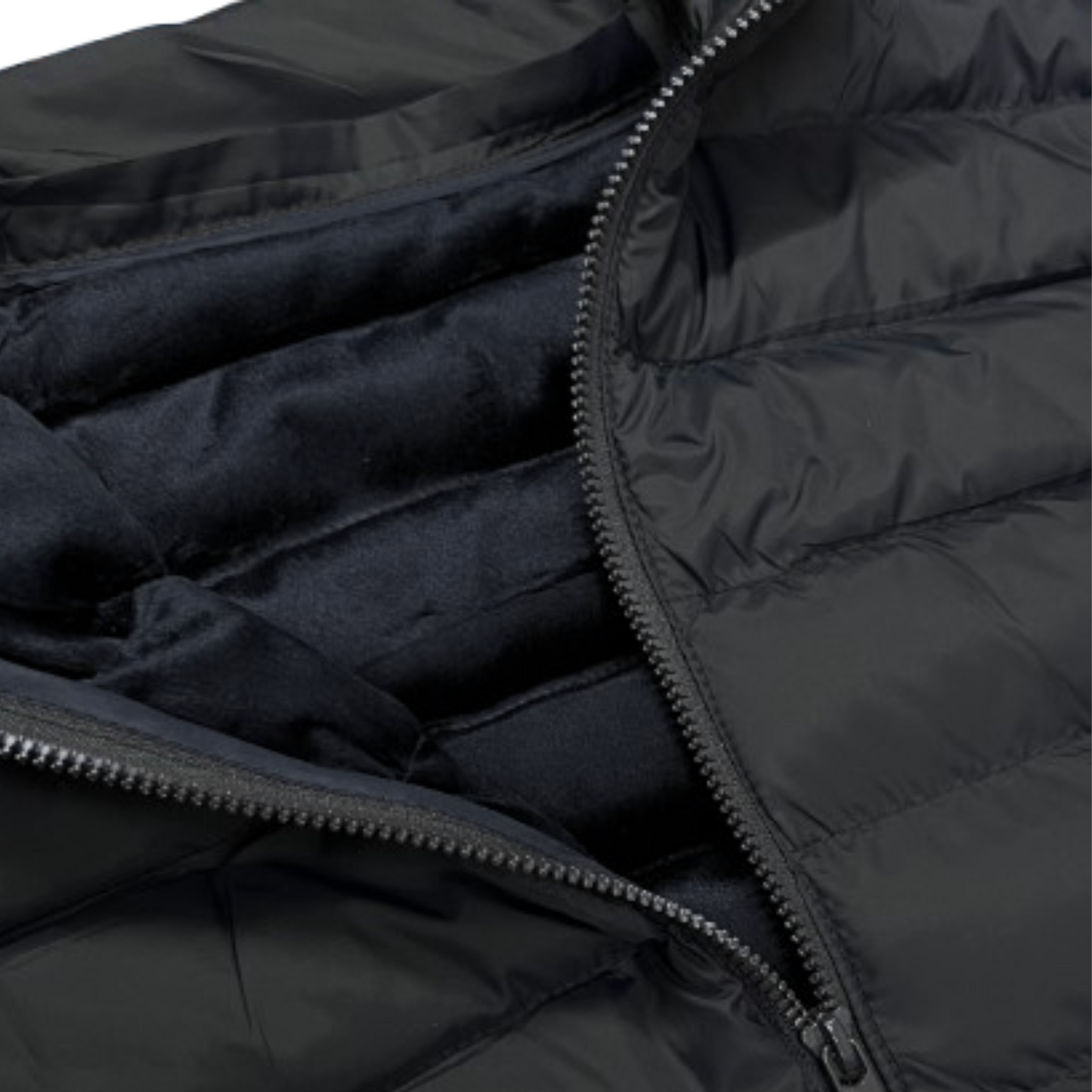 Close up Sleeveless Puffer Jacket view showing interior soft fabric – Anza Print Kenya