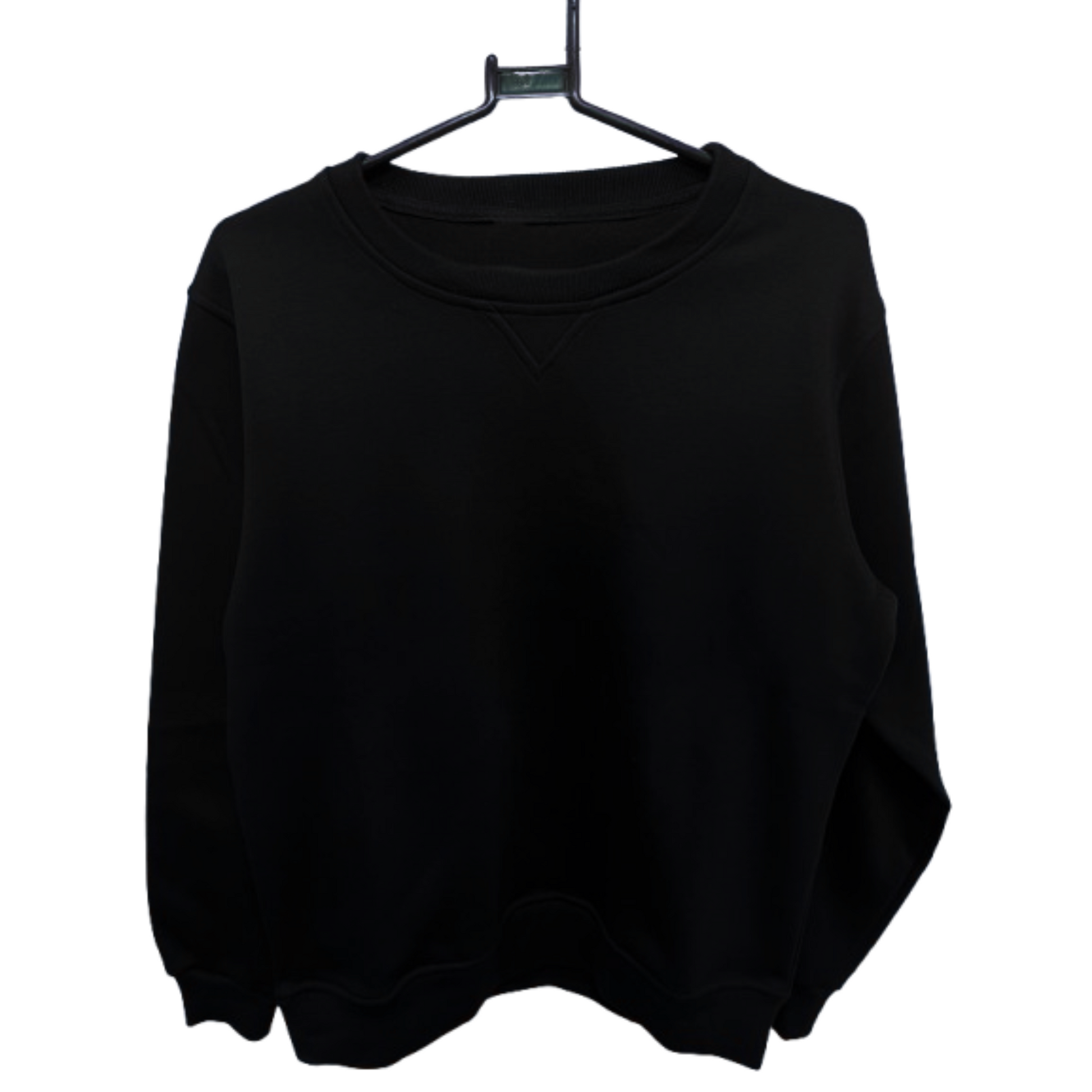 Sweatshirt on hanger showing front view, blank and ready for DTF print – Anza Print Kenya