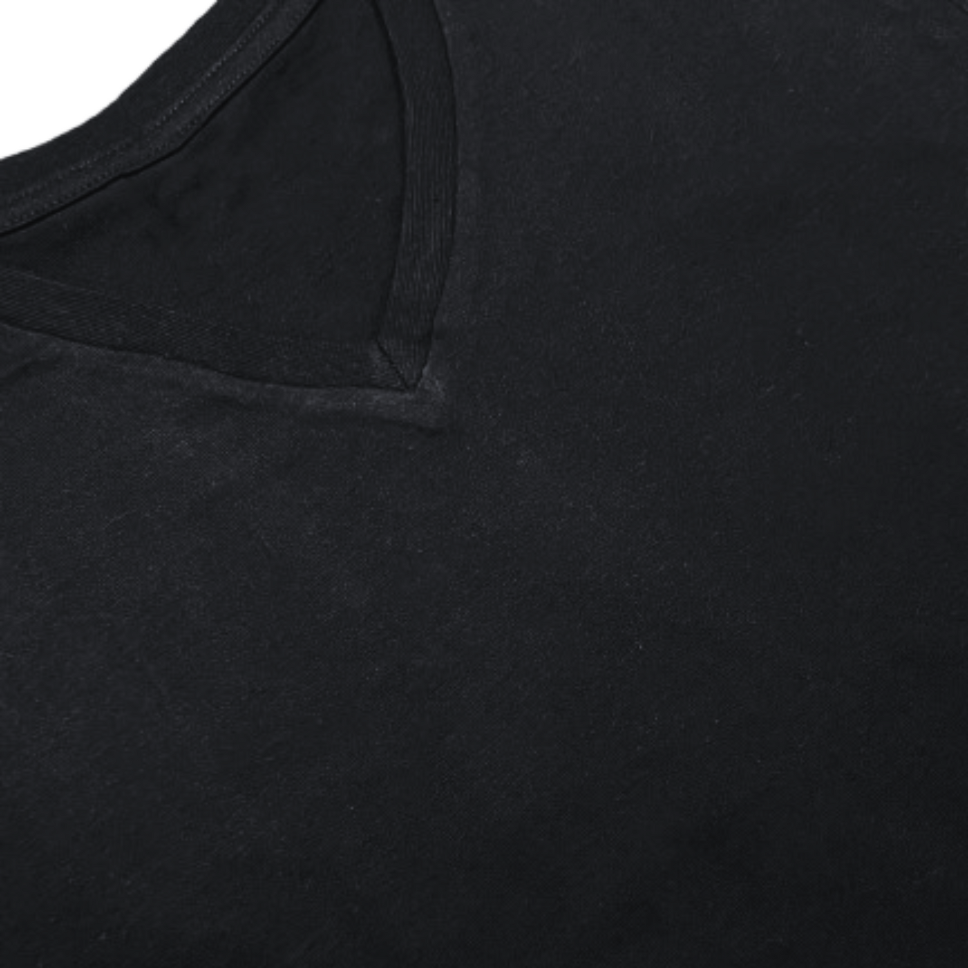 Close-up detail of cotton V-Neck T-Shirt (DTF ready) – Anza Print