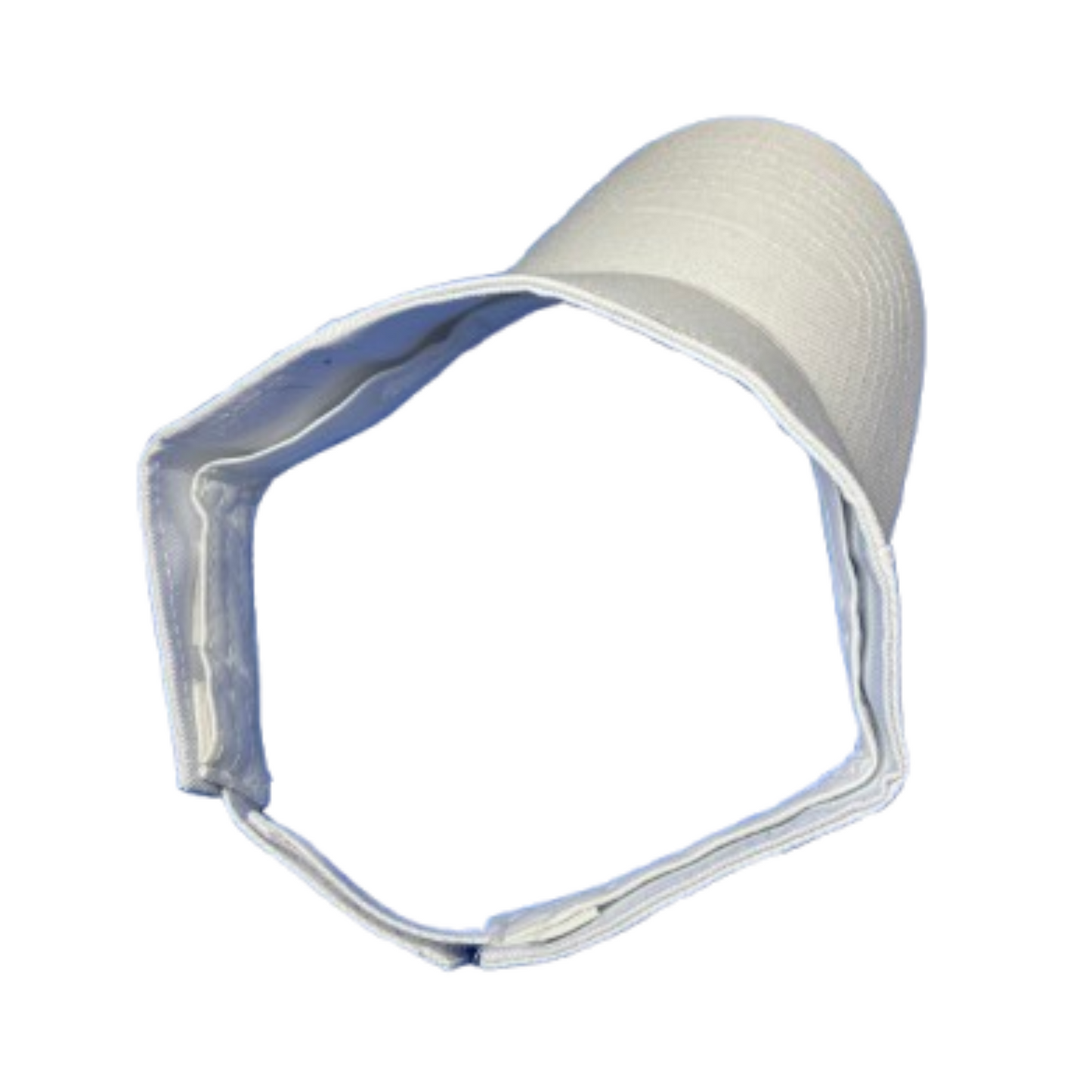 White visor cap on a white background