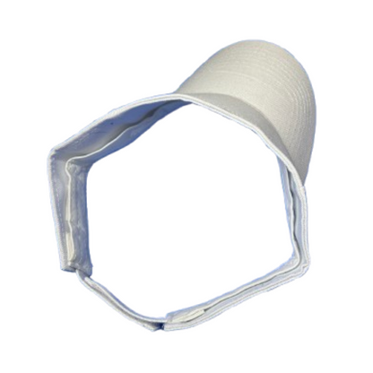 White visor cap on a white background