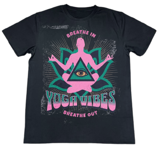 Yoga Vibes Premium Yoga & Wellness T-Shirt with DTF print front view