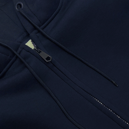 Close up Zip-Up Hoodie view showing polycotton blend suitable for DTF printing – Anza Print Kenya