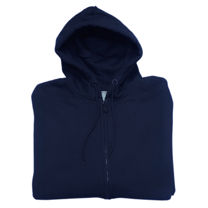 Folded custom Zip-Up Hoodie showcasing quality – Anza Print Kenya