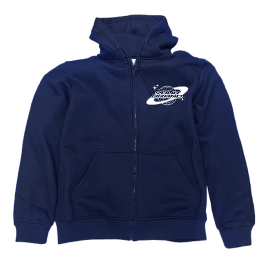 Front view of custom Zip-Up Hoodie with example DTF print – Anza Print Kenya